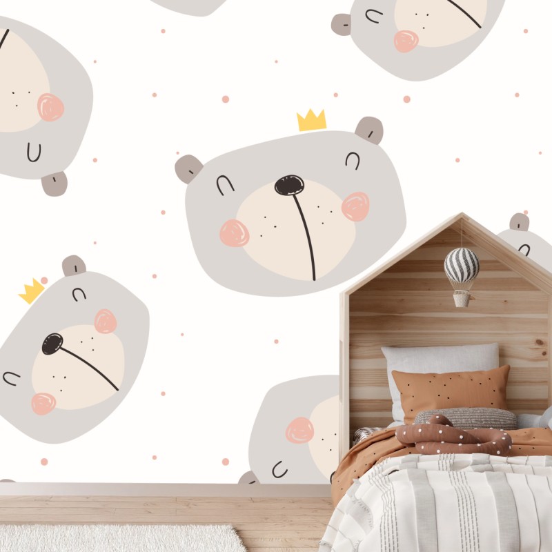 Fototapete muster mit niedlichen bären fürs kinderzimmer – Wallnifity®