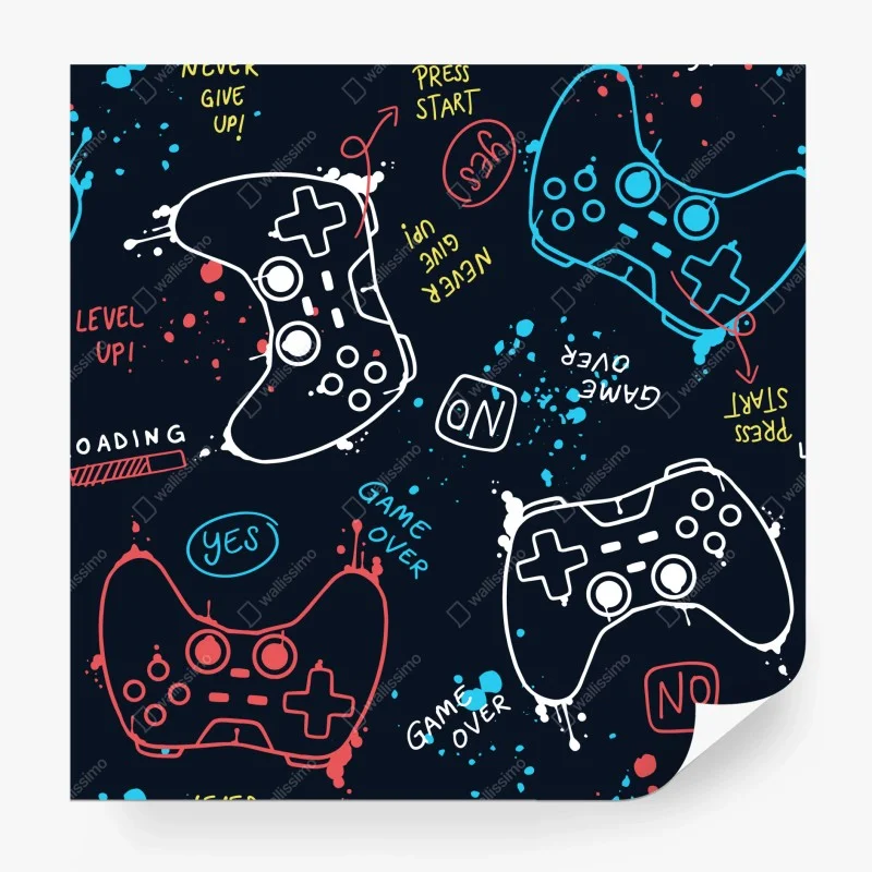 Fototapete buntes gamepad-muster