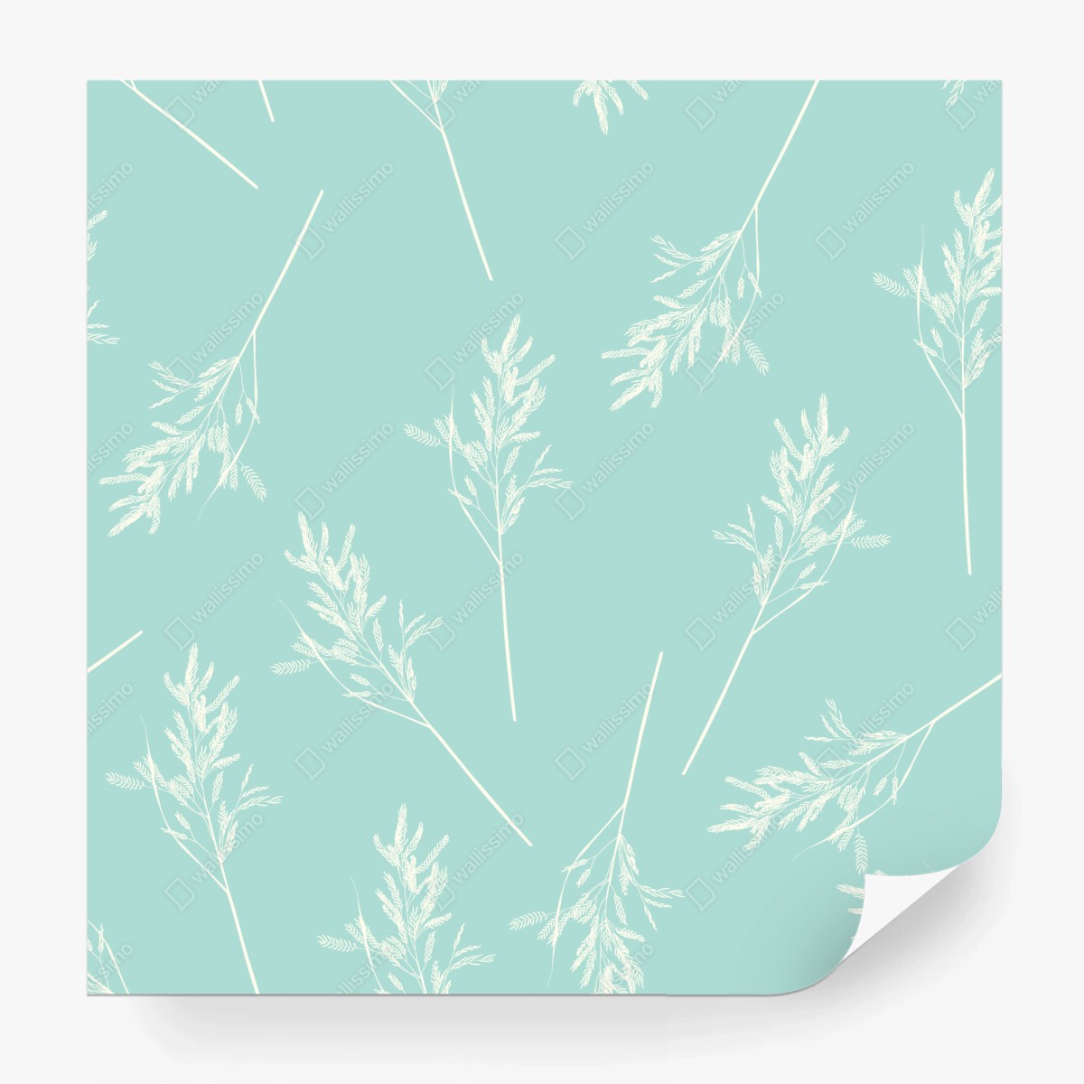 Fototapete zartes türkisfarbenes botanisches muster – Wallnifity®