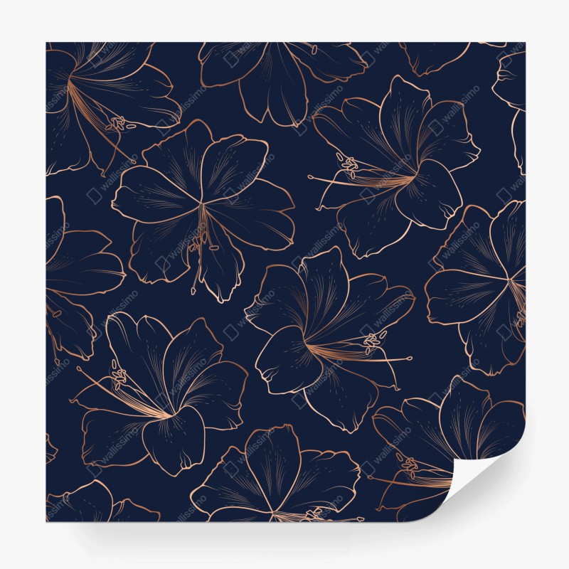 Fototapete blau-gold abstrakte ozeantextur – Wallnifity®