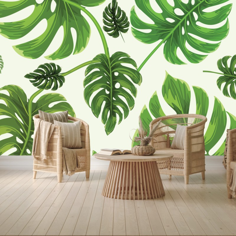 Fototapete tropisches monstera-blattmuster – Wallnifity®