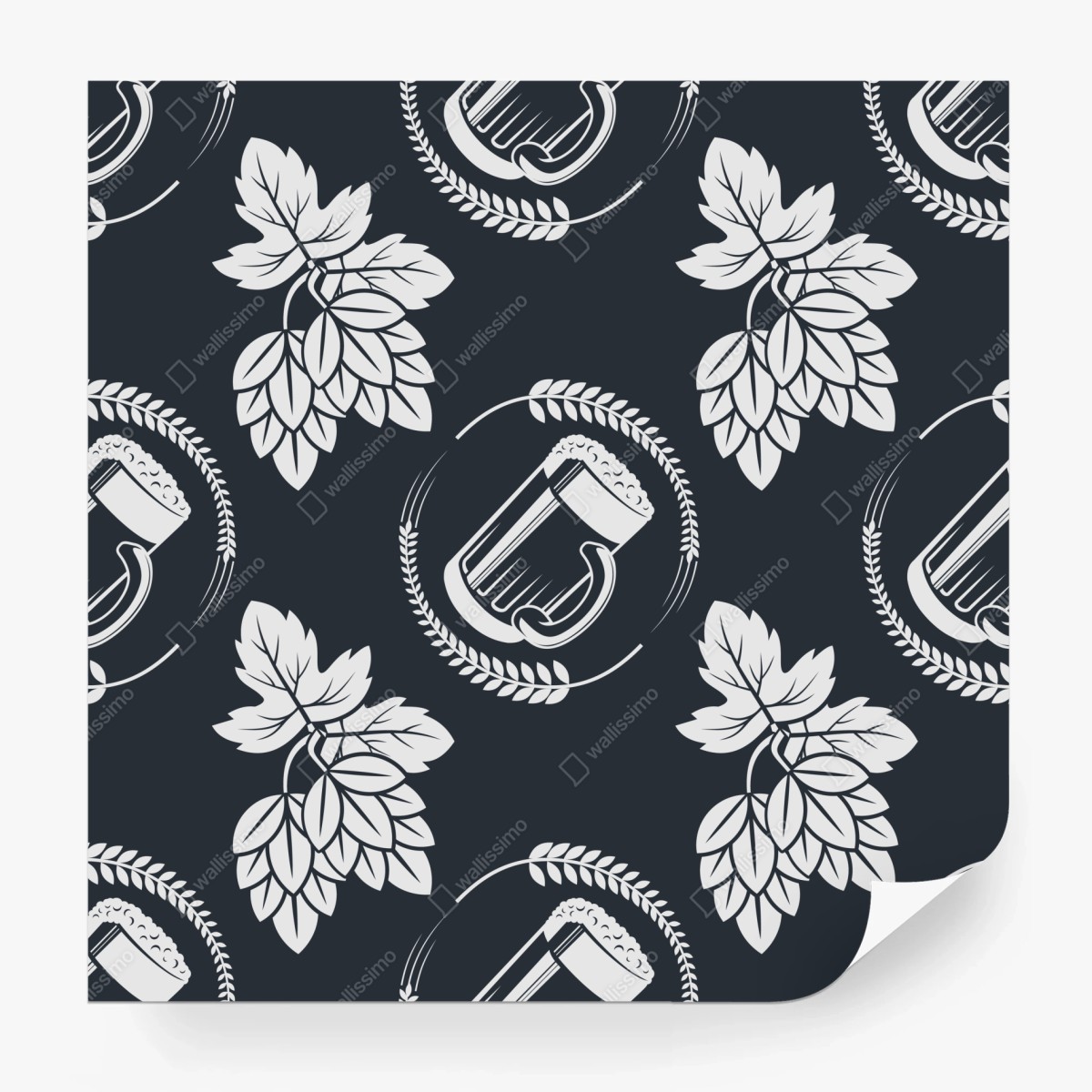 Fototapete bier und hopfen nahtloses muster – Wallnifity®