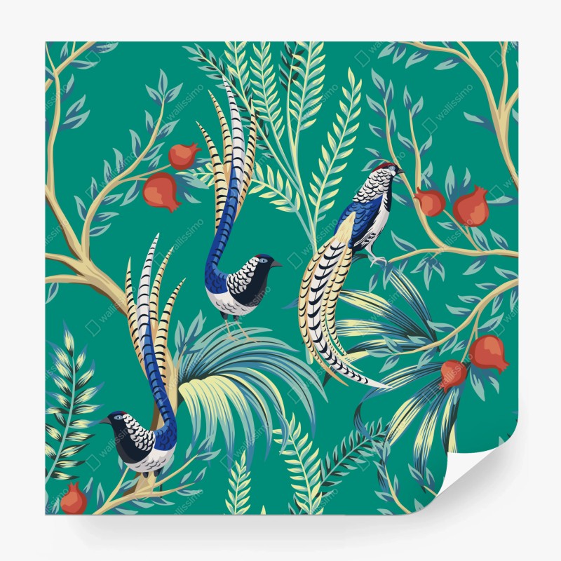 Fototapete handgezeichnetes rosenmuster – Wallnifity®