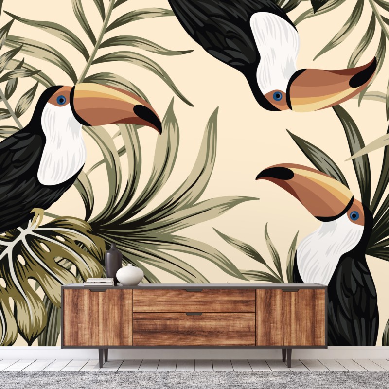Fototapete tropisches tukanmuster – Wallnifity®