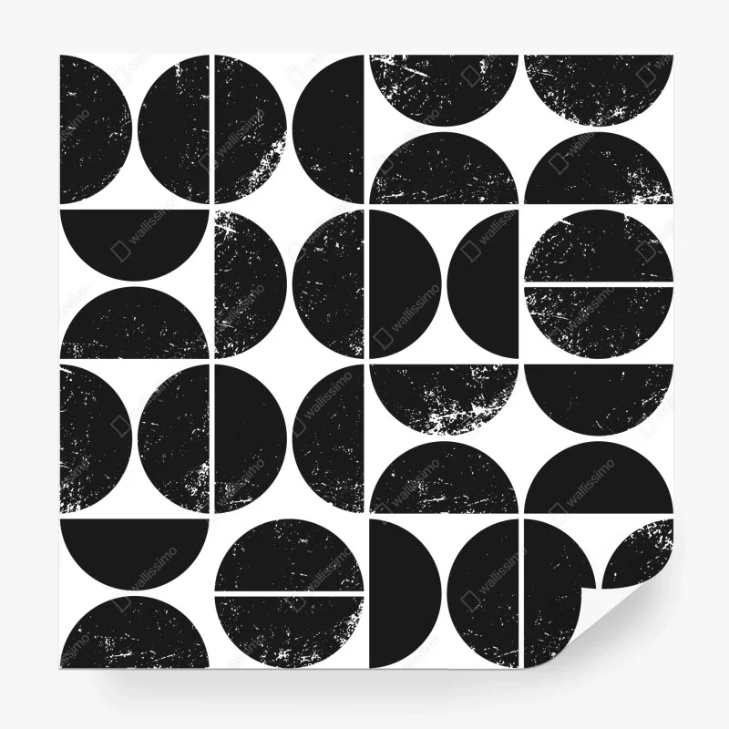 Fototapete schwarzes geometrisches kreismuster