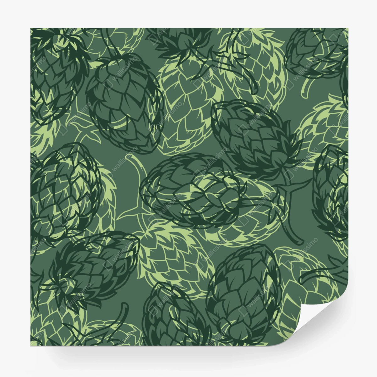 Fototapete grünes hopfenmuster – Wallnifity®