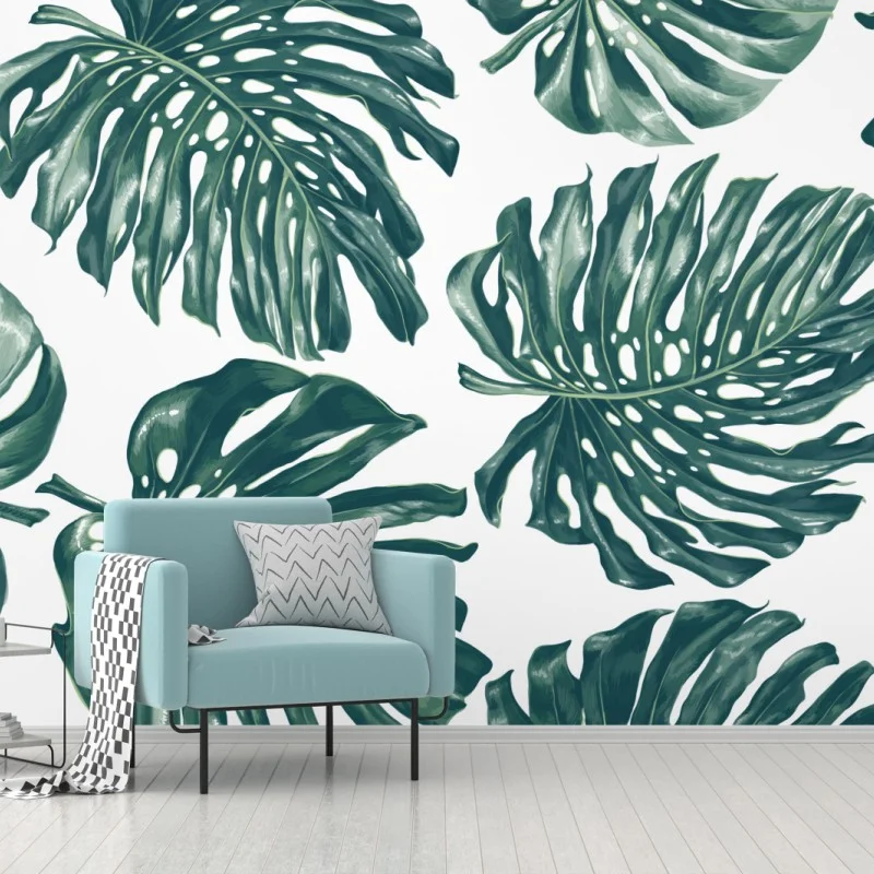 Fototapete monstera blatt botanisches muster – Wallnifity® Fototapete monstera blatt botanisches muster – Wallnifity®