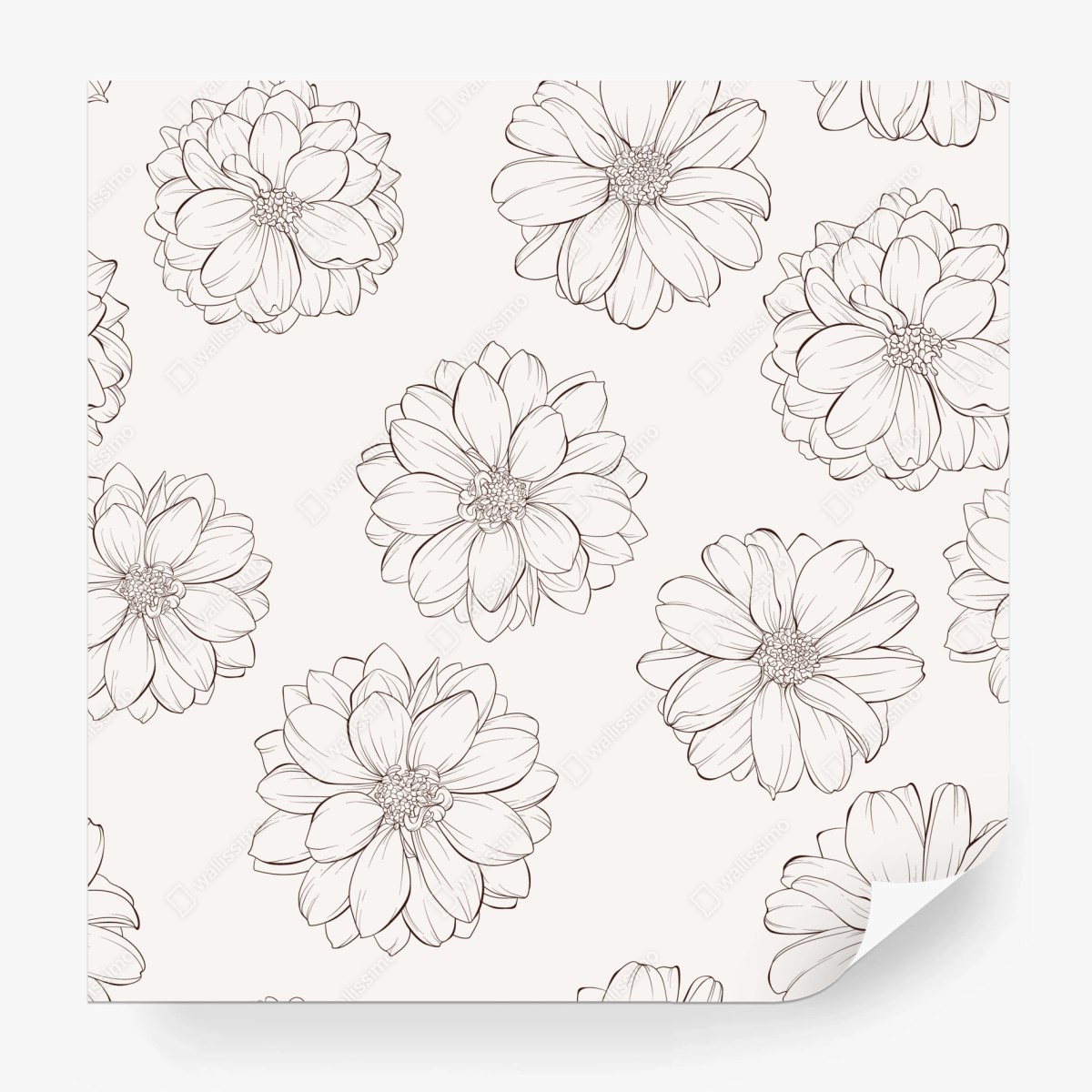 Fototapete zartes blumenmuster in beige – Wallnifity®