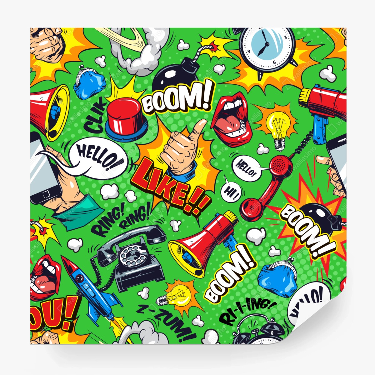 Fototapete comic pop-art explosionsmuster – Wallnifity®