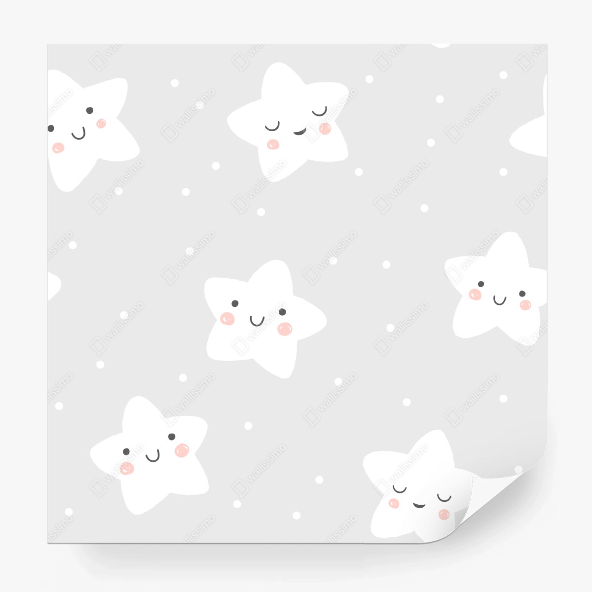 Fototapete niedliches lächelndes sternenmuster für kinderzimmer – Wallnifity®