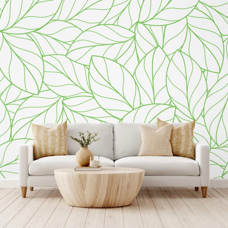 Fototapete grünes blattmuster – Wallnifity®
