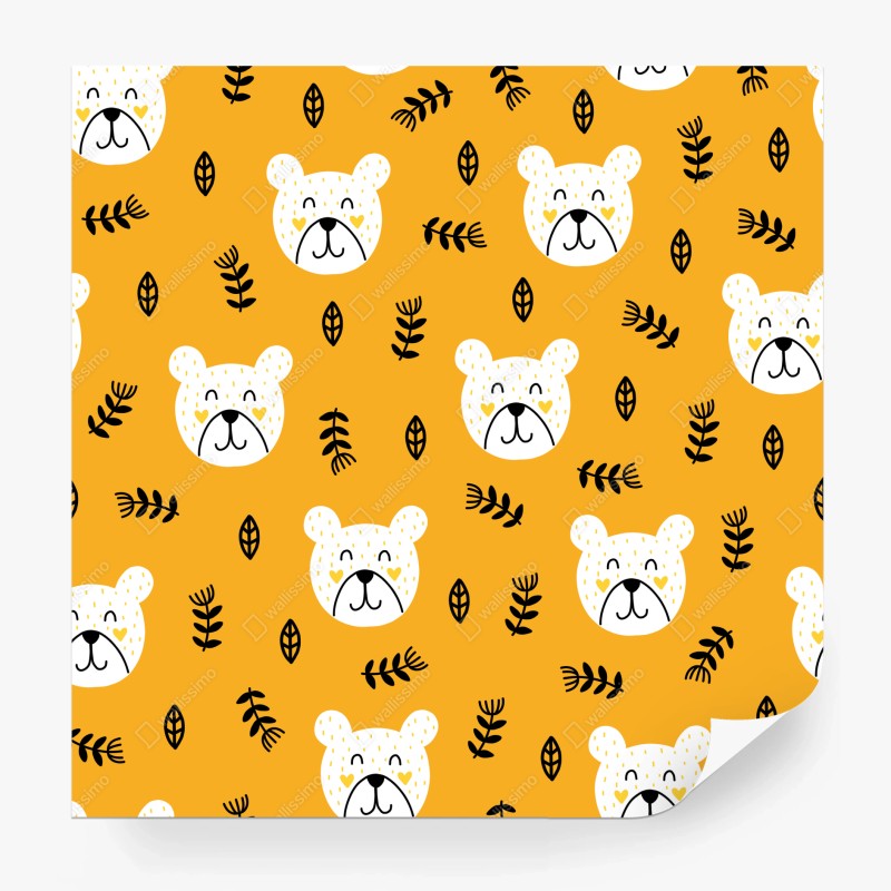 Fototapete retro geometrisches fliesenmuster in türkis und orange – Wallnifity®