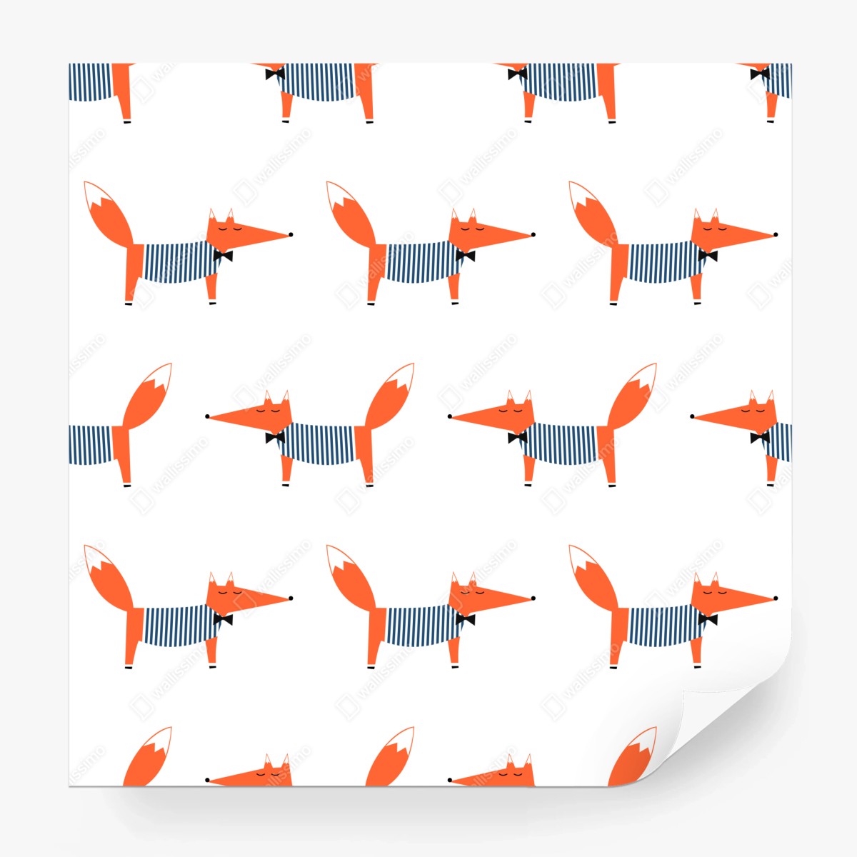 Fototapete niedliches gestreiftes fuchsmuster – Wallnifity®