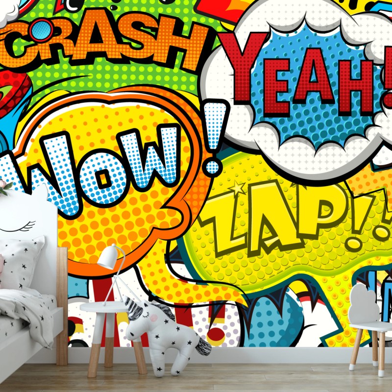 Fototapete bunte comic pop-art-collage – Wallnifity®