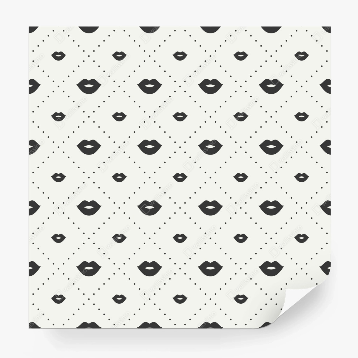 Fototapete minimalistisches monochromes lippenmuster – Wallnifity®