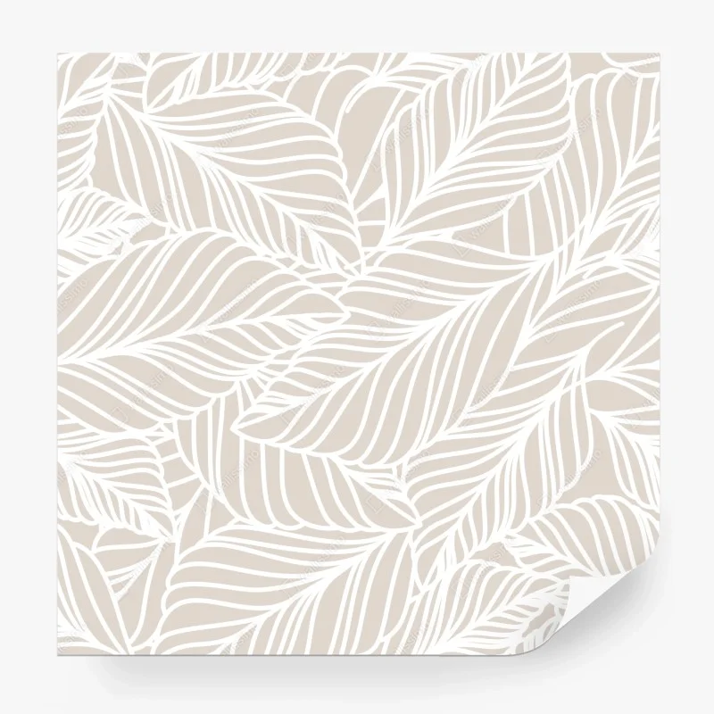 Fototapete beige botanisches blattmuster