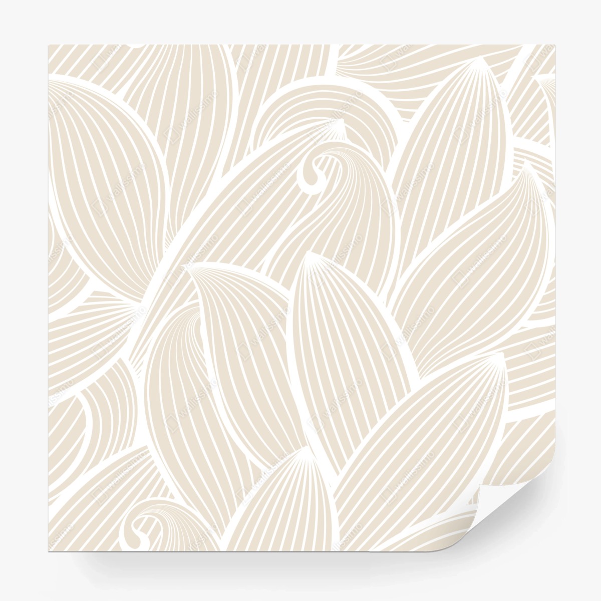 Fototapete zartes beige botanisches muster – Wallnifity®