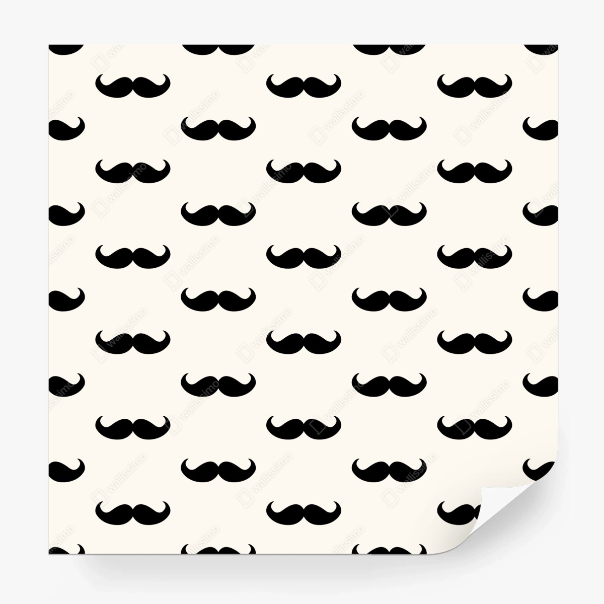 Fototapete schwarzes schnurrbartmuster auf beigem hintergrund – Wallnifity®