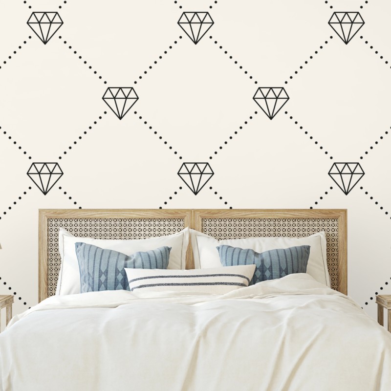 Fototapete diamentgittermuster auf beigem hintergrund – Wallnifity®