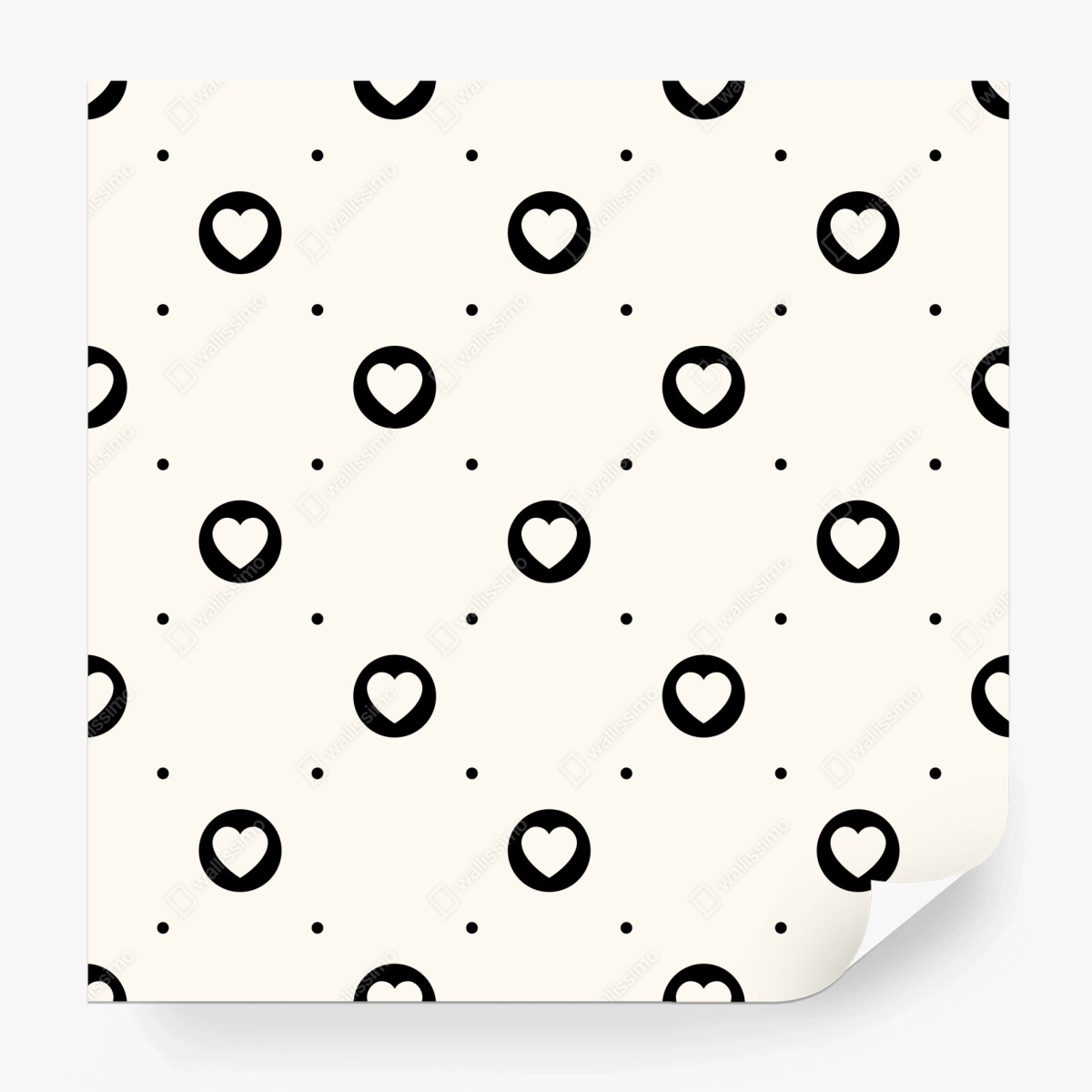 Fototapete minimalistisches muster mit schwarzen herzen – Wallnifity®