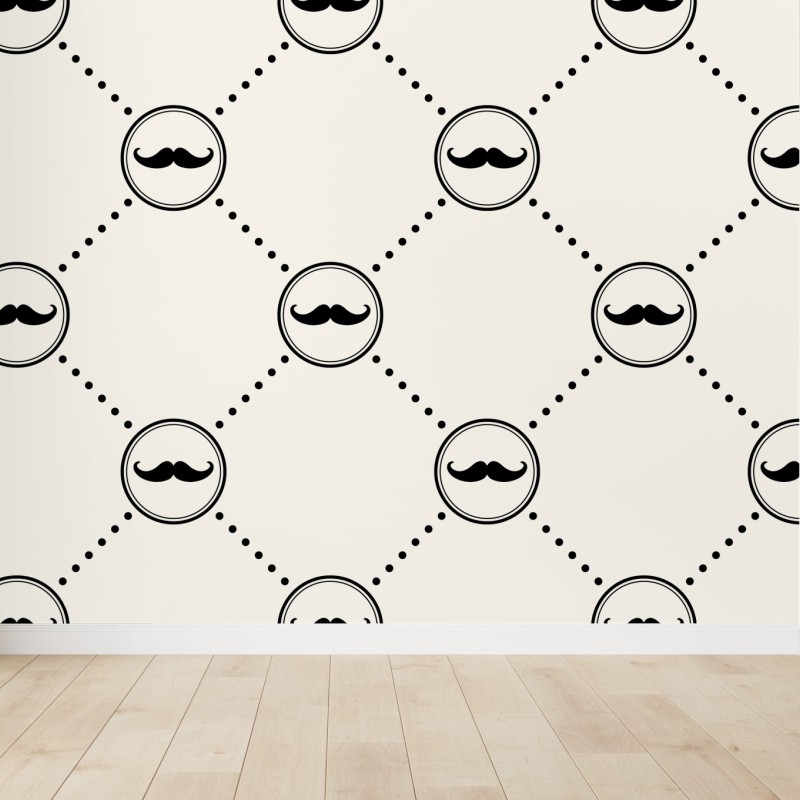 Fototapete verspieltes schnurrbartmuster – Wallnifity®