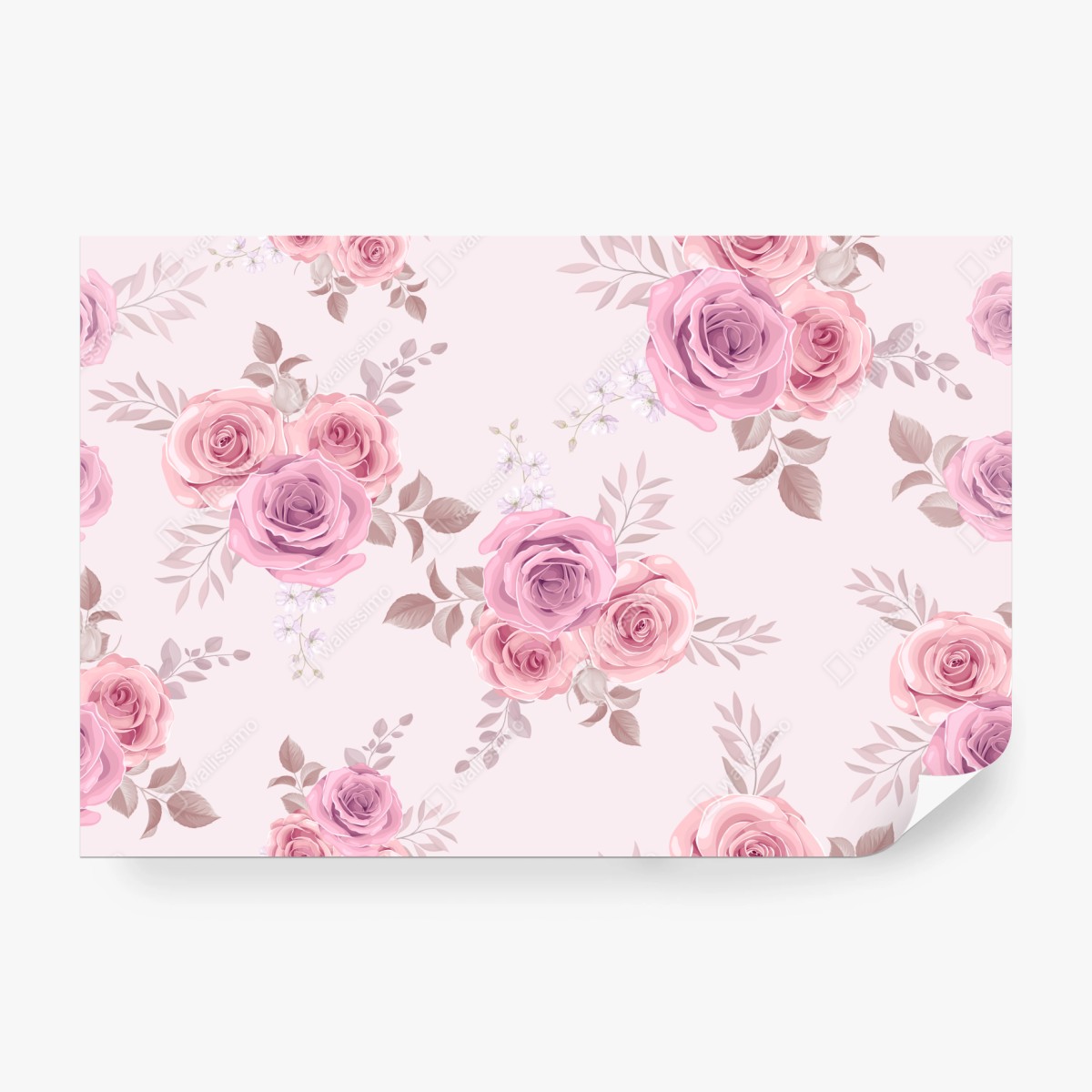 Fototapete zartes rosa rosenmuster – Wallnifity®