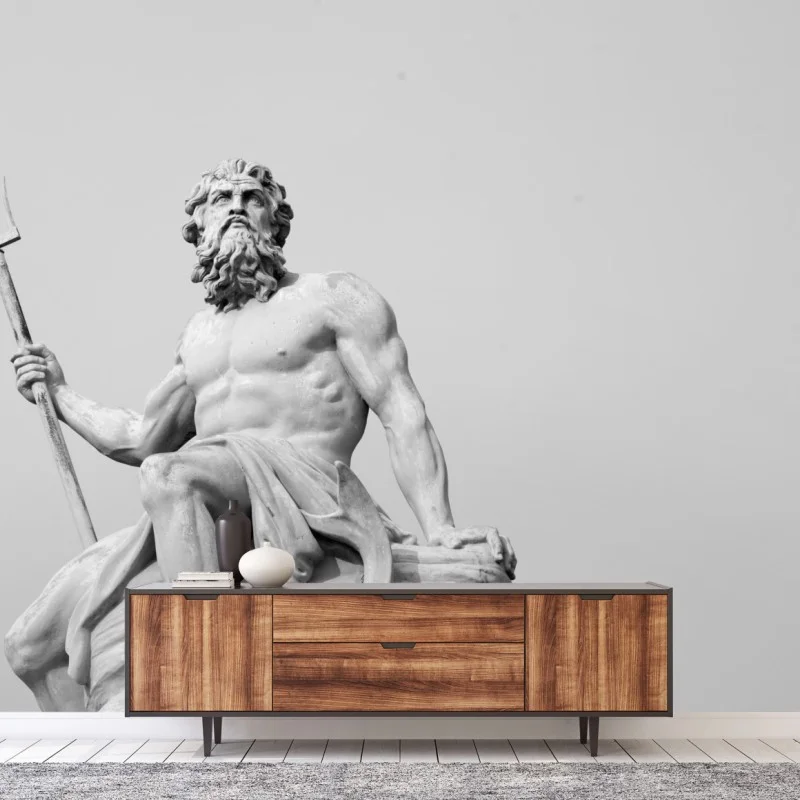 Fototapete Neptun klassisches standbild in monochrom – Wallnifity®