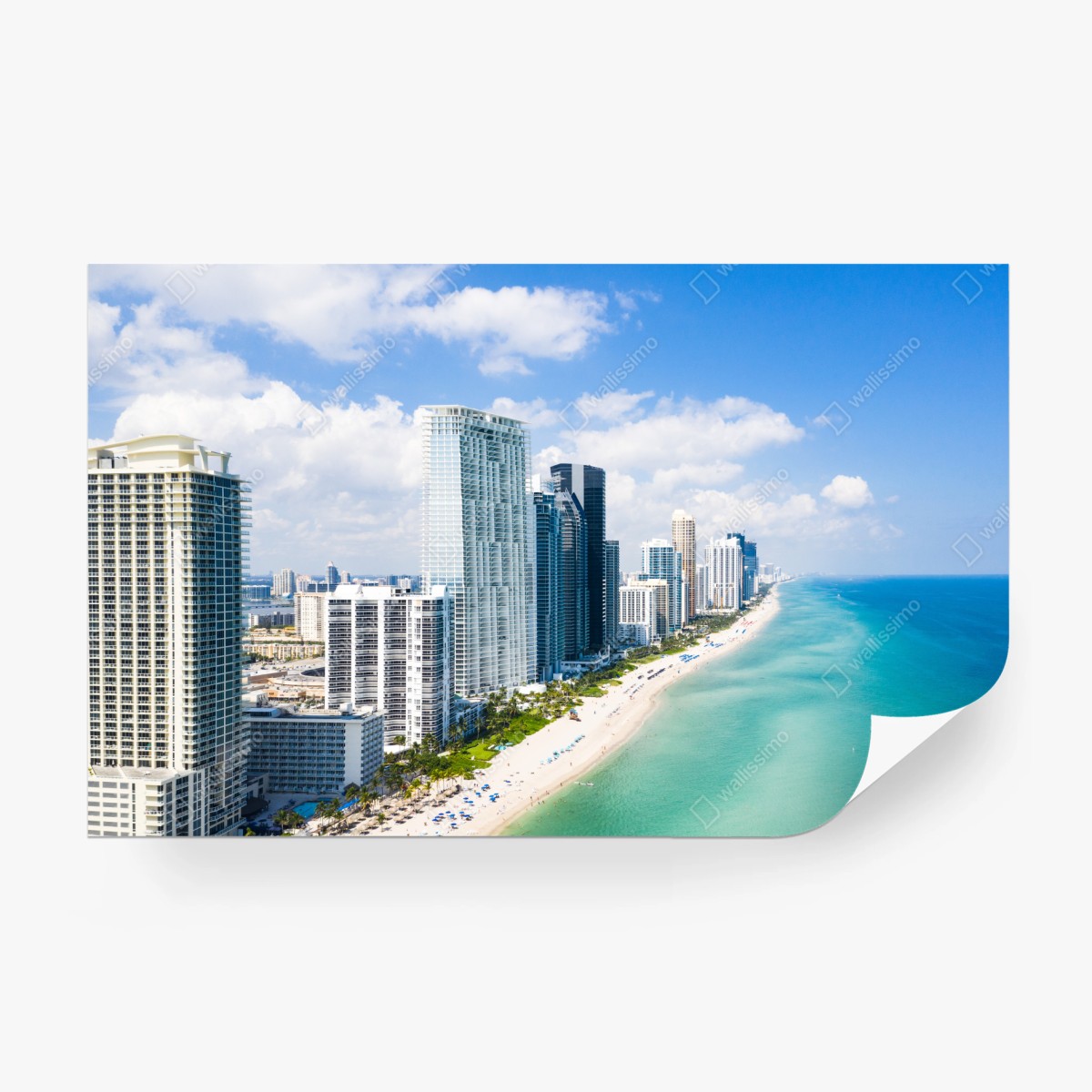 Fototapete türkisfarbene strand-skyline – Wallnifity®