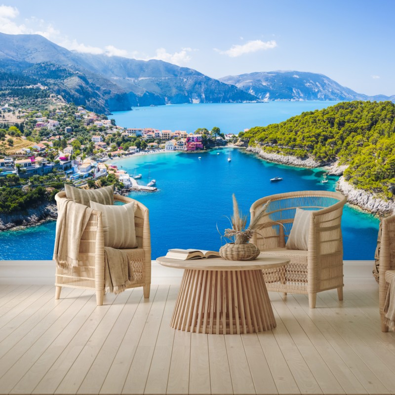 Fototapete sonnige bucht mit türkisfarbenem wasser – Wallnifity®