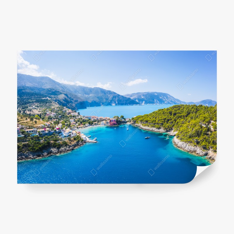 Fototapete eisiger türkissee mit bergreflexion – Wallnifity®