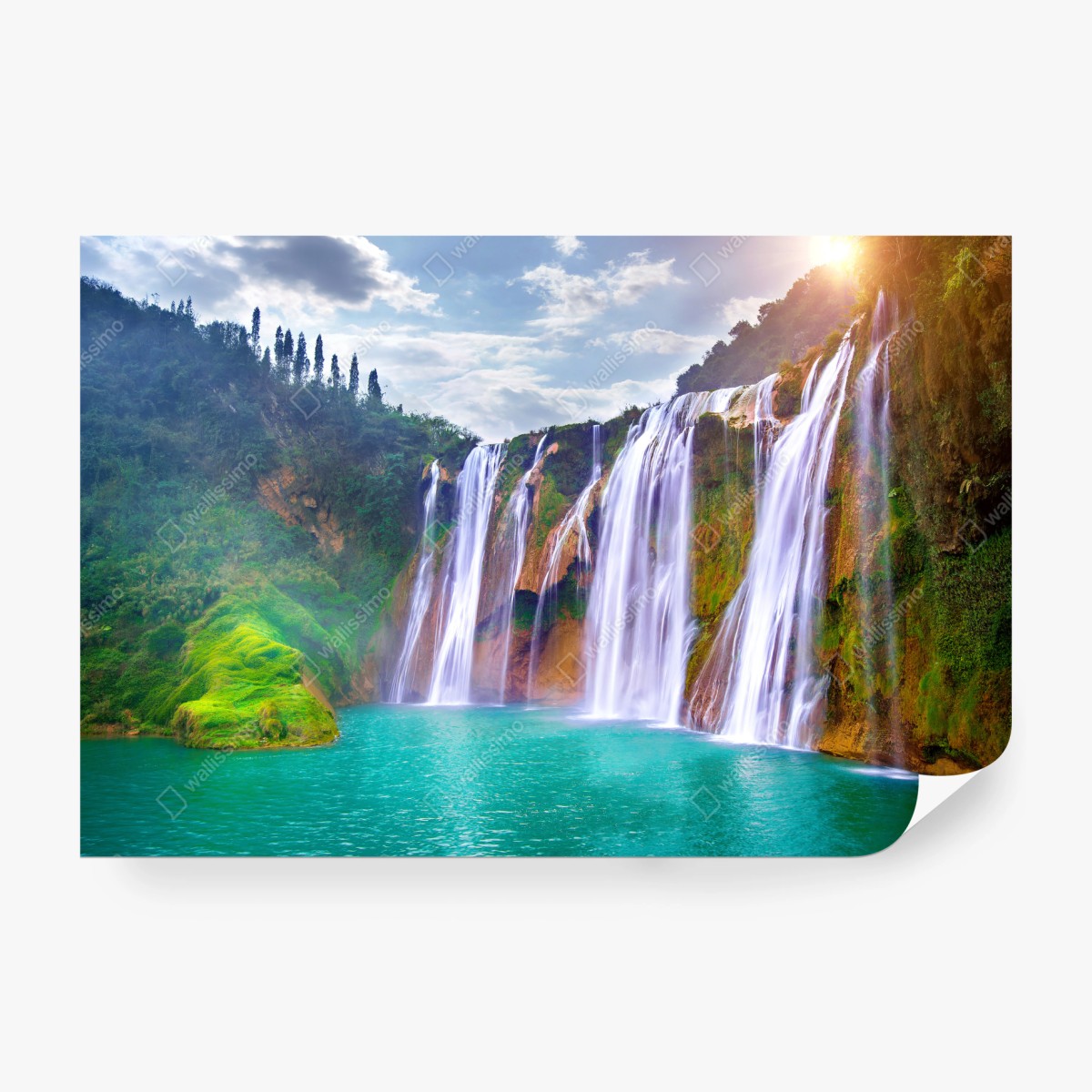 Fototapete Jiulong wasserfall türkis kaskade in Luoping, China – Wallnifity®