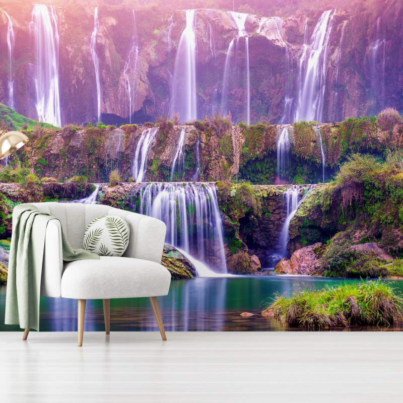 Fototapete friedlicher wasserfall Jiulong in Luoping, China – Wallnifity®