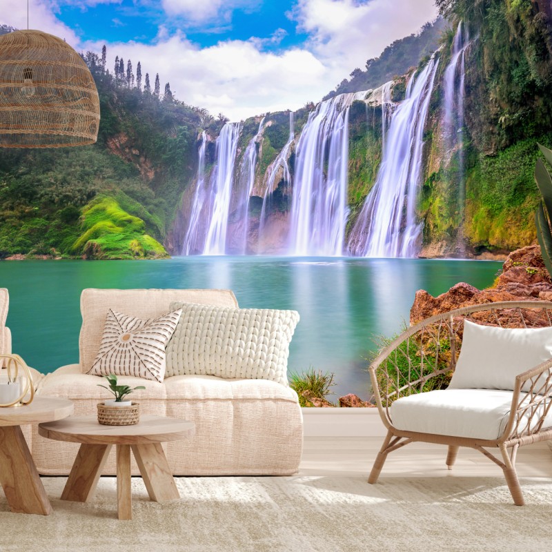 Fototapete wasserfall Jiulong in Luoping – Wallnifity®