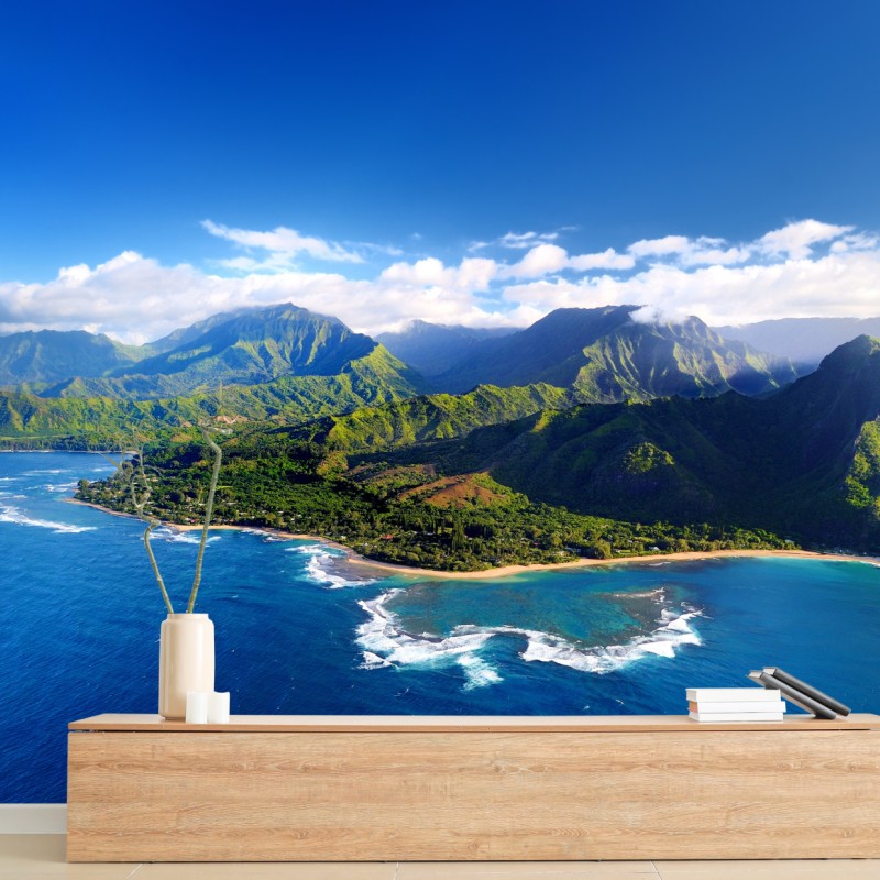 Fototapete panorama der tropischen küste aus der luft – Wallnifity®