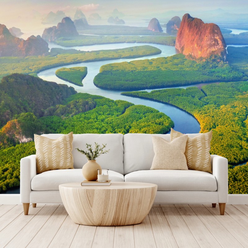 Fototapete sonnenaufgang über der Phang Nga Bucht