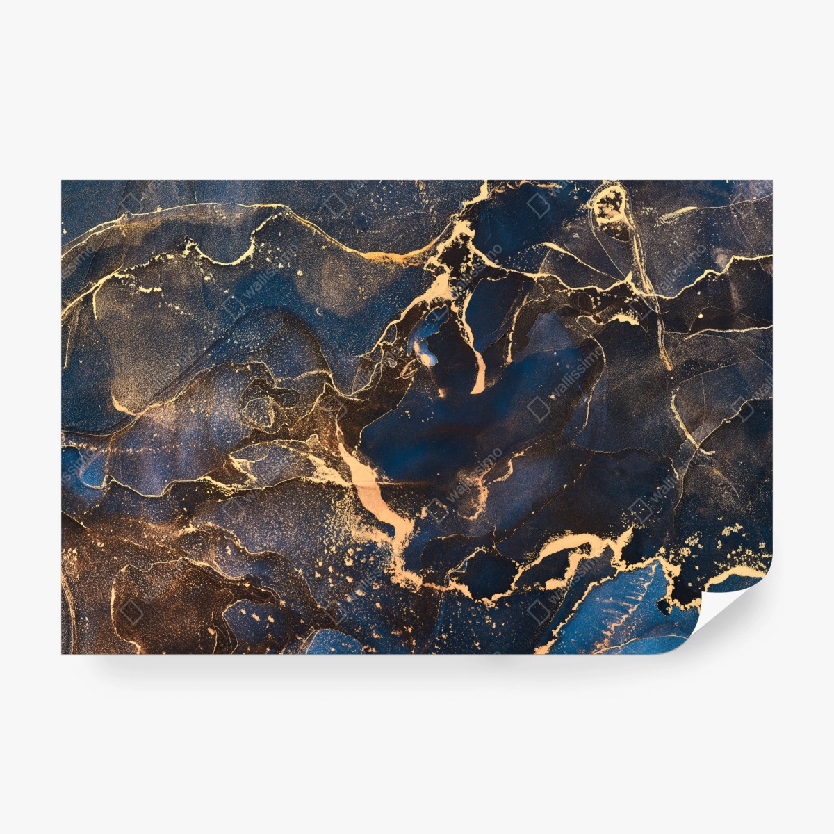 Fototapete nachtmarmor mit goldenen adern – Wallnifity®