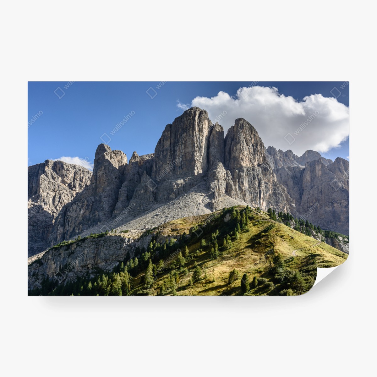 Fototapete majestätische gipfel über grünen hügeln – Wallnifity®