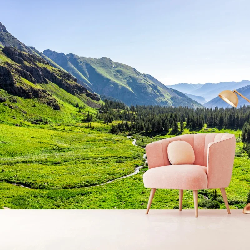 Fototapete ruhiges alpenthal