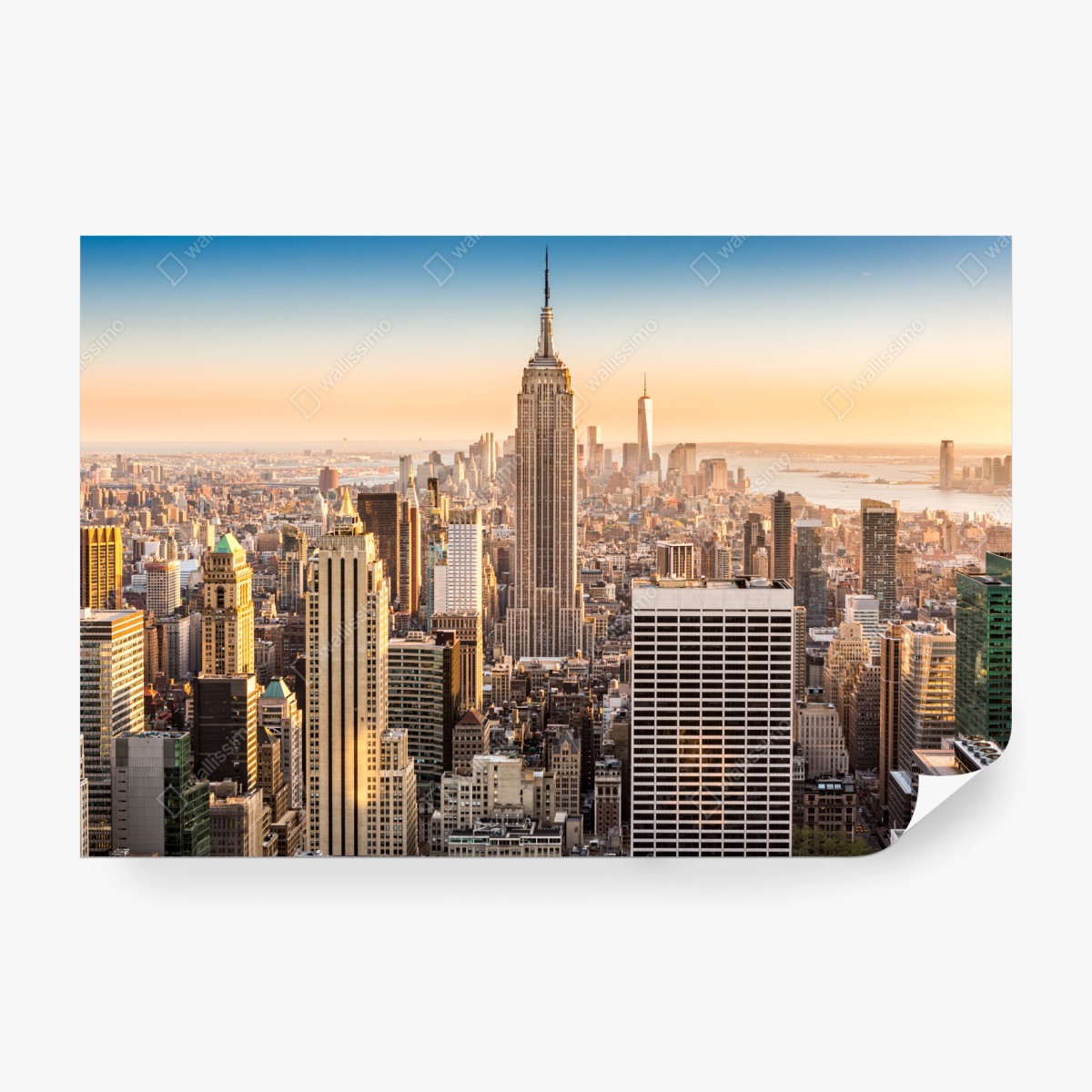 Fototapete New York skyline bei goldenem licht – Wallnifity®