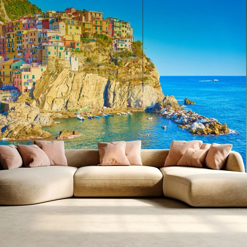 Fototapete buntes küstendorf in Cinque Terre