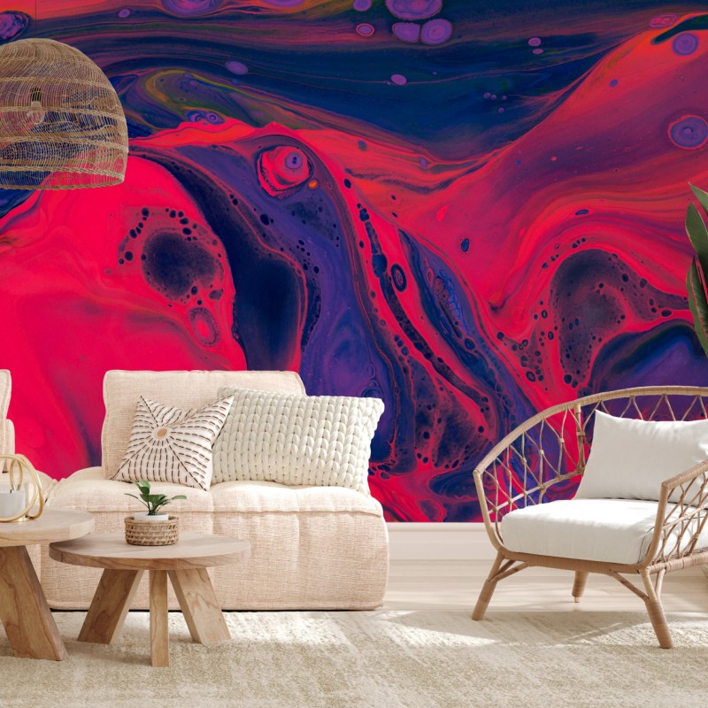 Fototapete leuchtende pinke abstrakte flüssige kunst – Wallnifity®