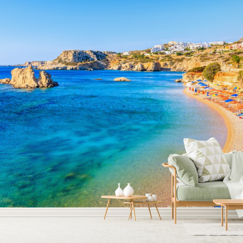 Fototapete strand Ammopi, Karpathos türkisfarbene bucht – Wallnifity®