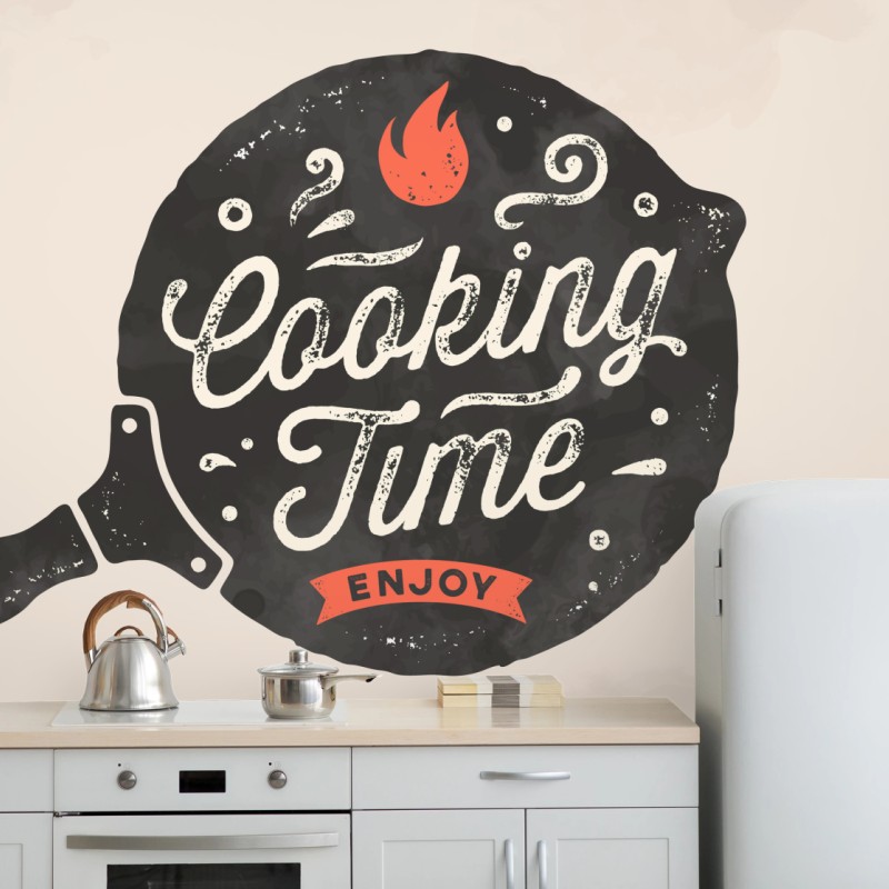 Fototapete cooking time retro küchendekor – Wallnifity®