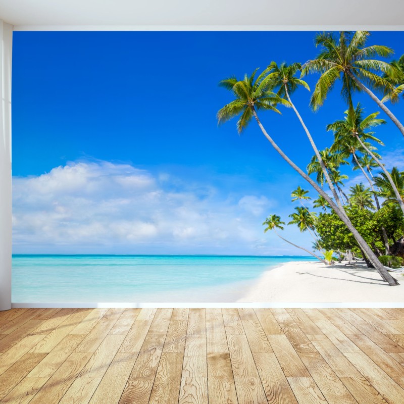 Fototapete tropischer palmenstrand – Wallnifity®