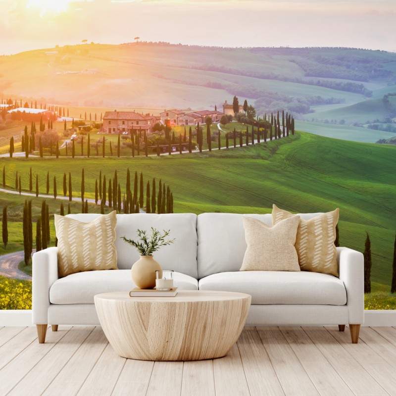 Fototapete sonnenaufgang in der Toskana – Wallnifity®