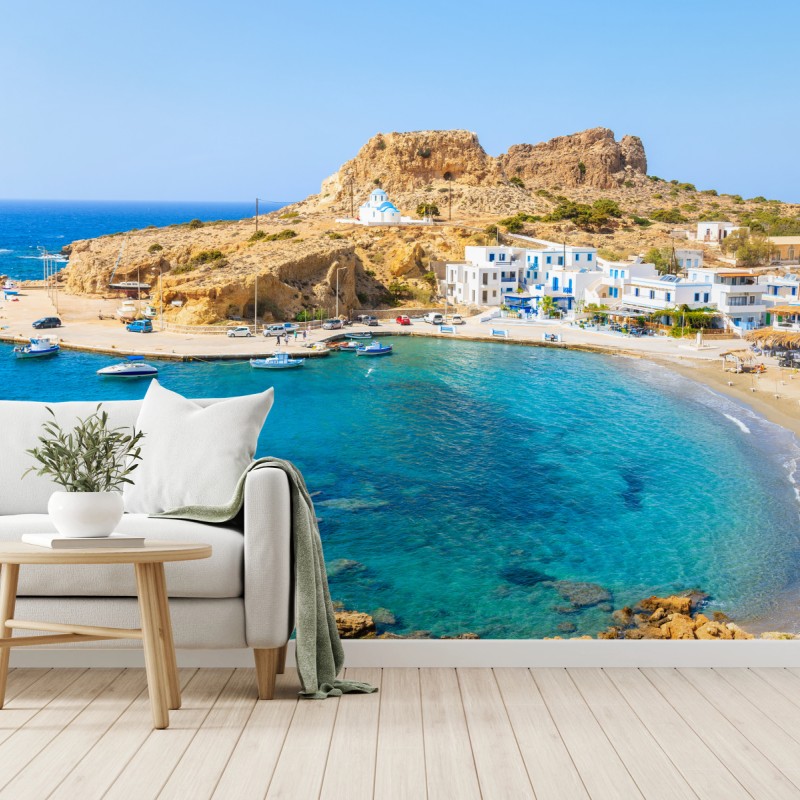 Fototapete bucht Finiki, Karpathos – Wallnifity®