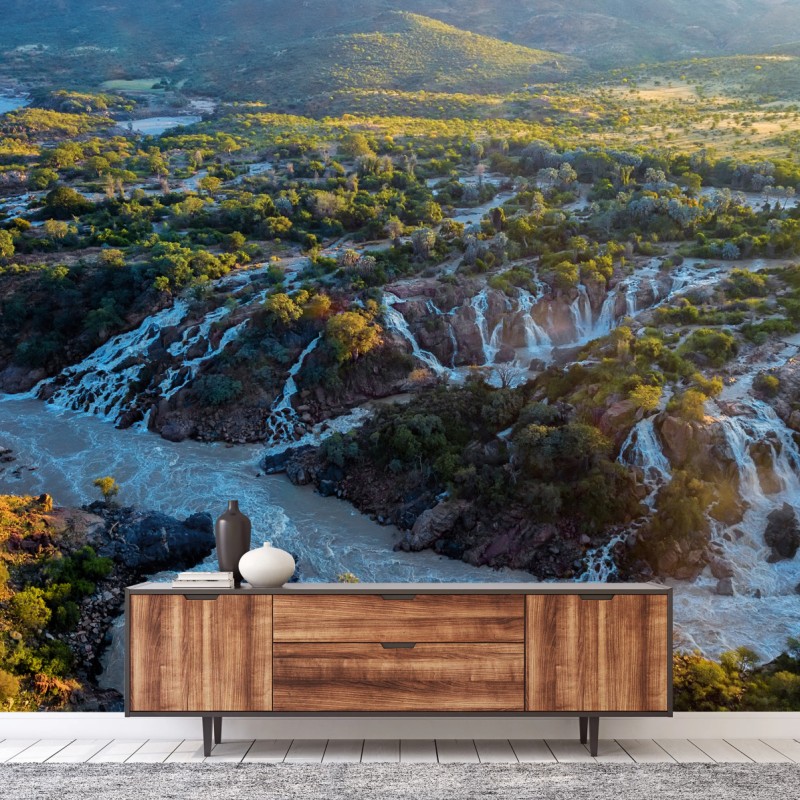 Fototapete sonnenaufgang bei Epupa Falls am Kunene – Wallnifity®