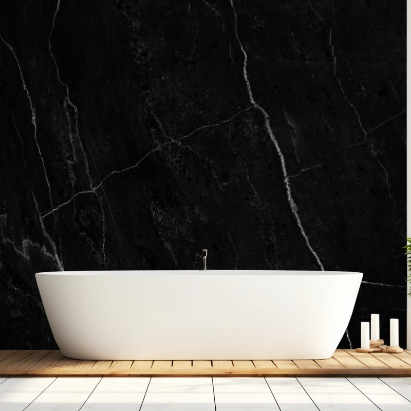Fototapete schwarzer marmor mit weißen adern – Wallnifity®