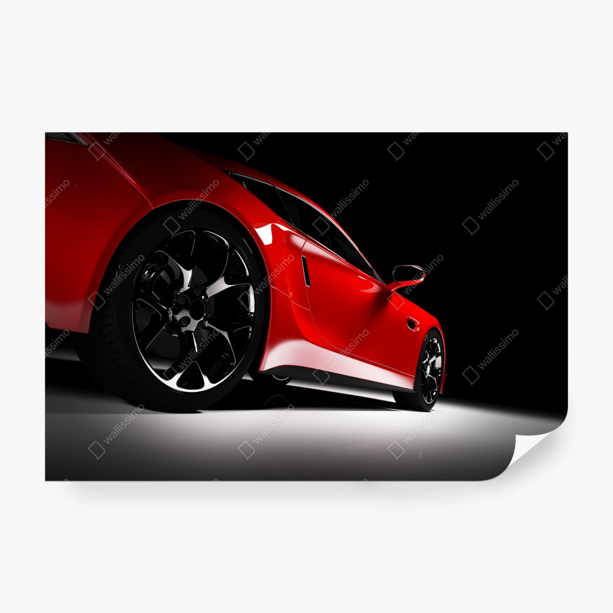 Fototapete nahaufnahme eines roten sportwagens – Wallnifity®