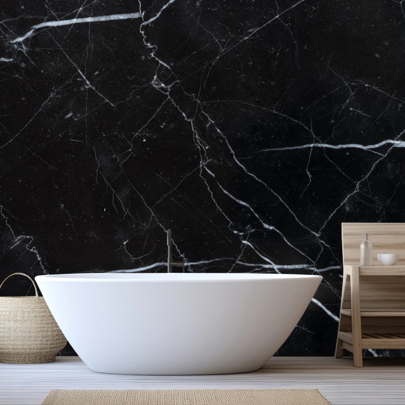 Fototapete schwarze marquina marmorstruktur für moderne interieur – Wallnifity®